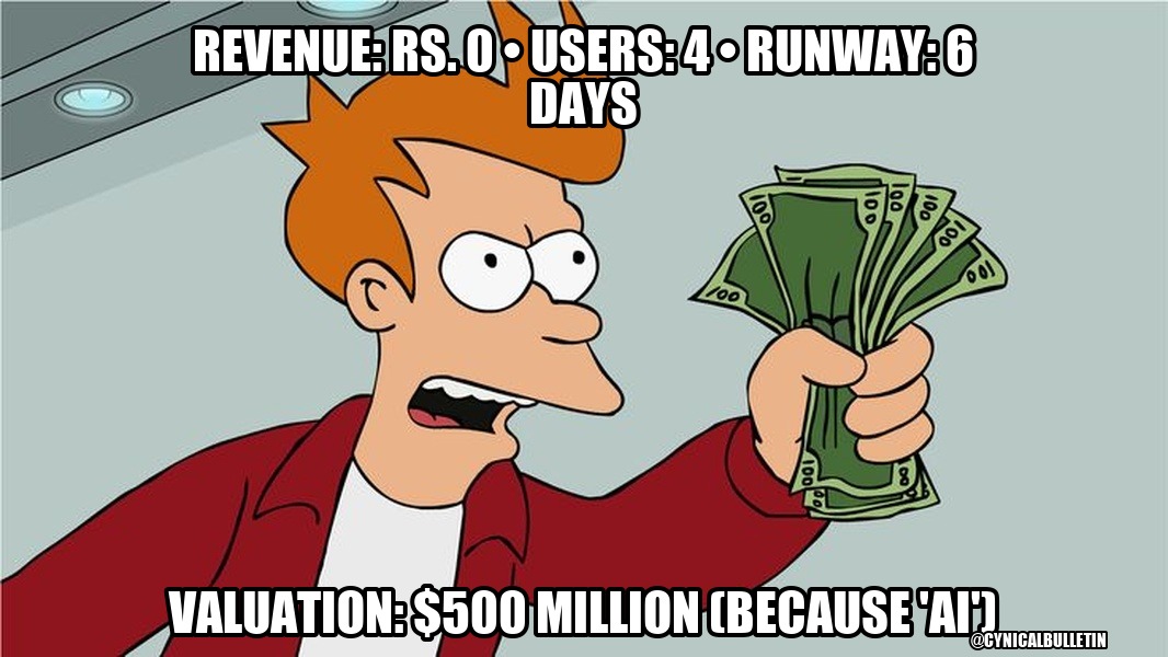AI Startup With ₹0 Revenue Valued at $500M After Founder Adds 'Autonomous Quantum Matrix' to Pitch Deck